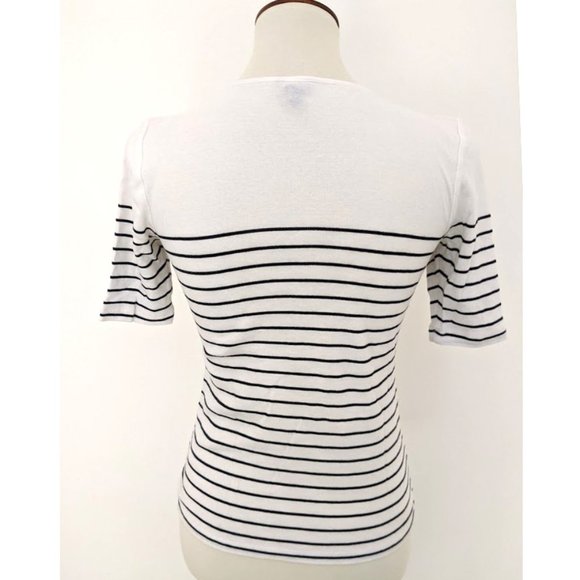 Ann Taylor Striped Top Jeweled Neckline - Picture 5 of 5